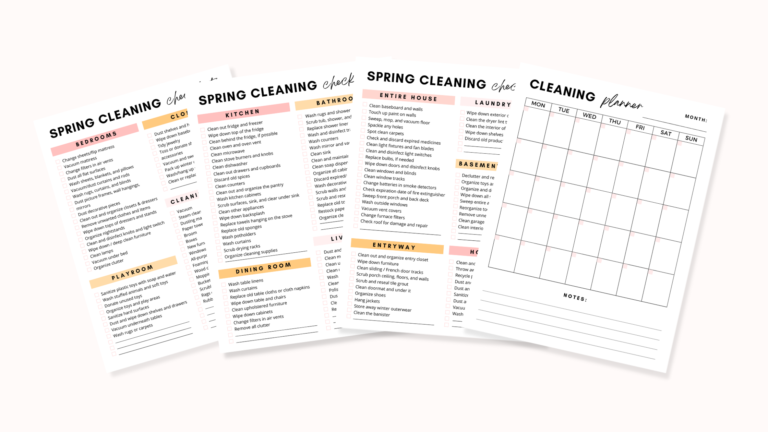 FREE spring cleaning checklist and printable cleaning planner